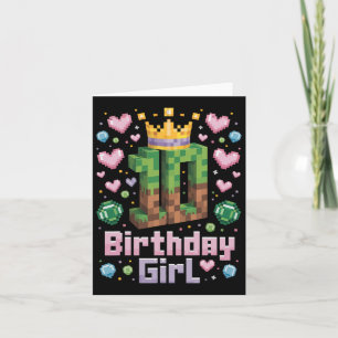 10th Birthday Girl Shirt Gaming Pixel Party 10 Yea Card