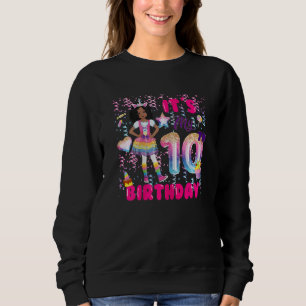 10th Birthday Girls 10 Yr African American 10th B Sweatshirt
