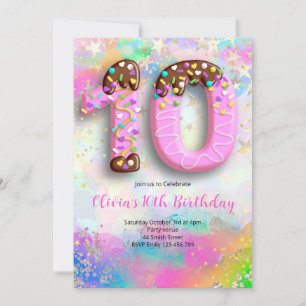 10th Birthday Girls Invitation