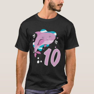 10th Birthday Girls Shark 10 years Old Ocean Shark T-Shirt