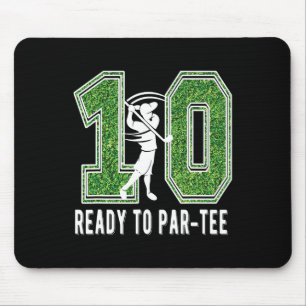 10th Birthday Golfer Boy Ten Year Old Golf Player  Mouse Pad
