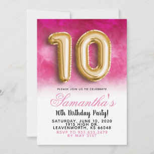 10th Birthday Gradient Invitation