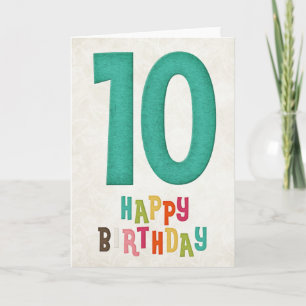 10th Birthday Happy Birthday Card Design