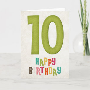 10th Birthday Happy Birthday Card Design 2