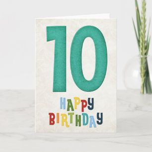 10th Birthday Happy Birthday Card Design 7