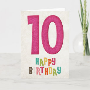 10th Birthday Happy Birthday Card Design 8