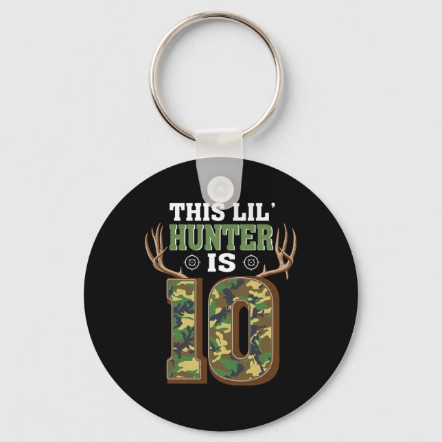 10th Birthday Hunting Deer 10 Year Old Hunter  Key Ring (Front)