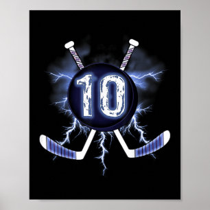 10th Birthday - Ice Hockey 10 Years Old Poster