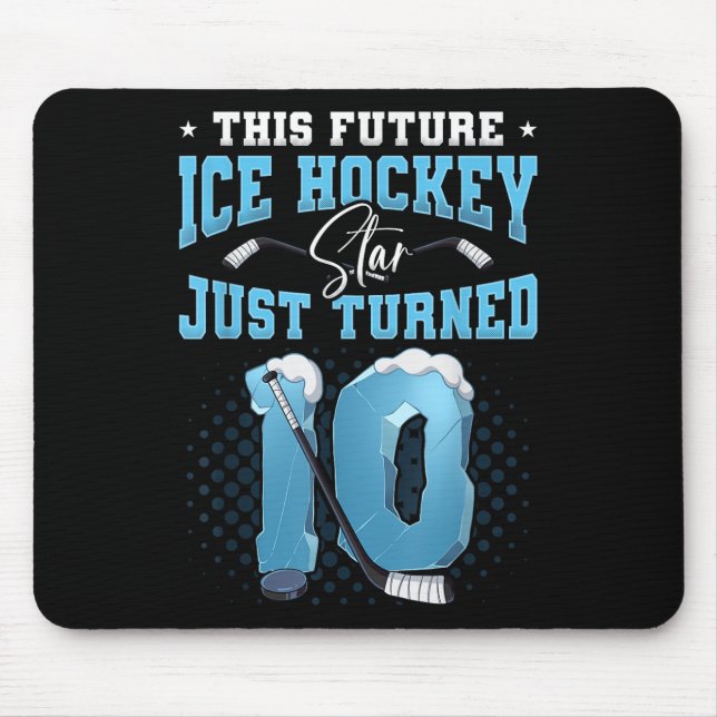 10th Birthday Ice Hockey  Mouse Pad (Front)