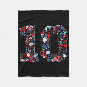 10th Birthday Ice Hockey Themed 10 Year Old Party  Fleece Blanket