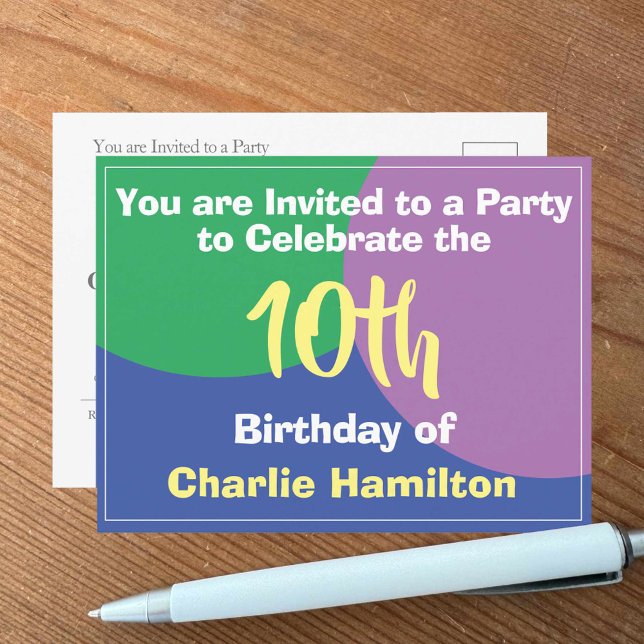 10th Birthday Invitation Postcard (Creator Uploaded)