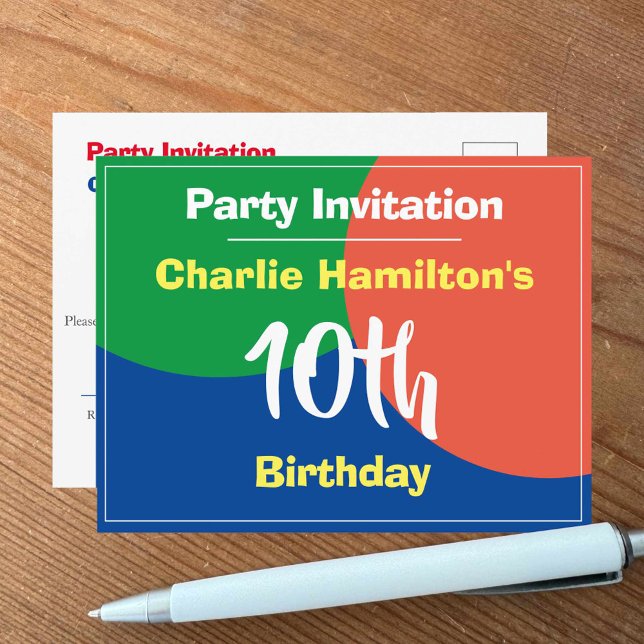 10th Birthday Invitation Postcard (Creator Uploaded)