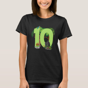 10th Birthday Jungle Animals Safari Rainforest 10 T-Shirt