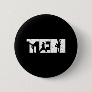 10th Birthday Karate Fighter 10 Year Old Girls Boy 6 Cm Round Badge