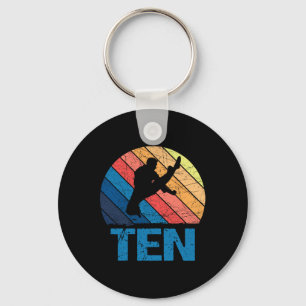 10th Birthday Karate Fighter 10 Year Old Girls Boy Key Ring