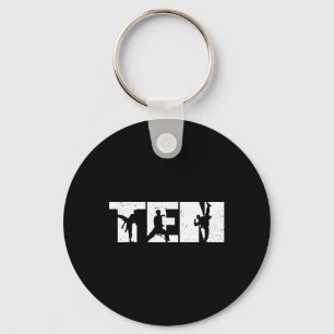 10th Birthday Karate Fighter 10 Year Old Girls Boy Key Ring