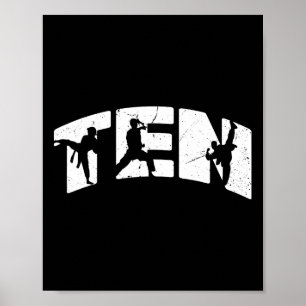 10th Birthday Karate Fighter 10 Year Old Girls Boy Poster
