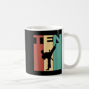 10th Birthday Karate Taekwondo Theme 10 Year Old Coffee Mug