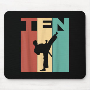 10th Birthday Karate Taekwondo Theme 10 Year Old Mouse Pad