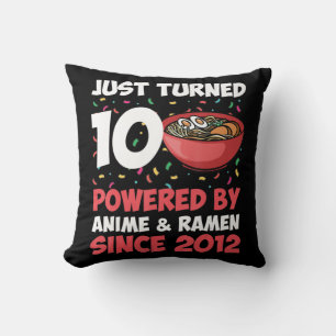 10th Birthday Kawaii Anime Ramen 10 Years Old Girl Cushion
