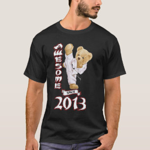 10th Birthday Kids 2013 Teddy Bear Awesome Karate  T-Shirt