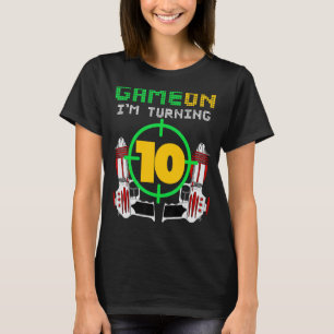 10th Birthday Laser Tag Birthday Game On I'm Turni T-Shirt