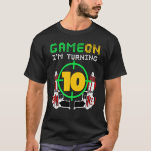 10th Birthday Laser Tag Birthday Game On I'm Turni T-Shirt