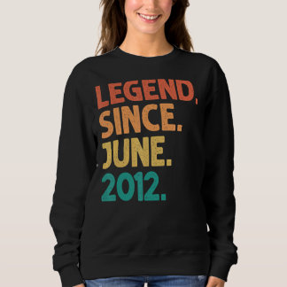 10th Birthday Legend Since June 2012 10 Years Old Sweatshirt