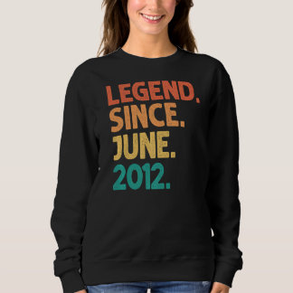 10th Birthday Legend Since June 2012 10 Years Old  Sweatshirt