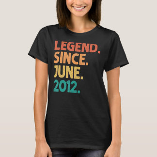10th Birthday Legend Since June 2012 10 Years Old T-Shirt