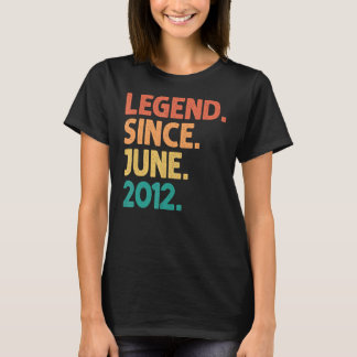 10th Birthday Legend Since June 2012 10 Years Old T-Shirt