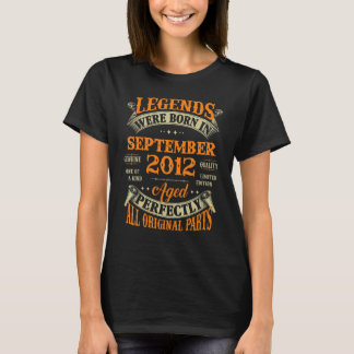 10th Birthday  Legends Born In September 2012 10 Y T-Shirt