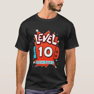 10Th Birthday Level 10 Cool Gaming Gift For Gamer T-Shirt