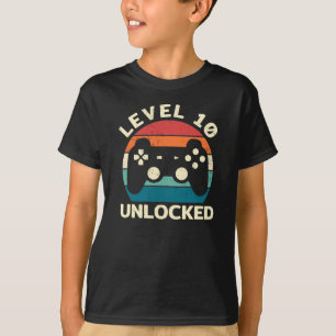 10th Birthday Level 10 Unlocked  T-Shirt