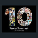 10th Birthday Number 10 Custom Photo Collage Poster<br><div class="desc">Mark years of wonderful memories and adventures with this captivating 10th Birthday Number Photo Collage. This customisable template is the perfect blend of creativity and sentiment, allowing you to create a truly memorable and personalised gift for your loved one's special day. Capture the essence of incredible years in a single...</div>