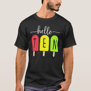 10th Birthday Outfit Boy Summer Ice Cream Born 20 T-Shirt