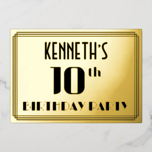 10th Birthday Party: Art Deco Look “10” and Name