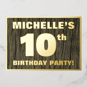 10th Birthday Party: Bold, Faux Wood Grain Pattern