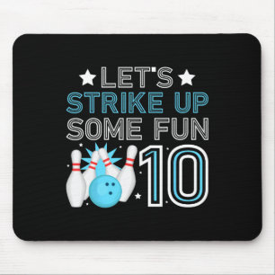 10th Birthday Party Bowling Boy 10 Year Old Bowlin Mouse Pad