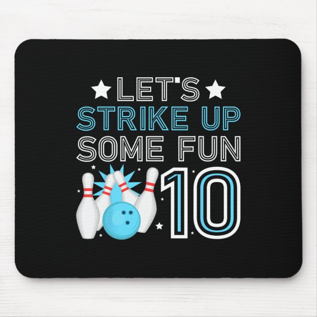10th Birthday Party Bowling Boy 10 Year Old Bowlin Mouse Pad (Front)