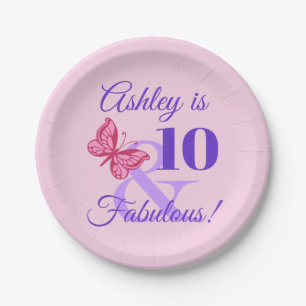 10th Birthday Party For Girls Paper Plate