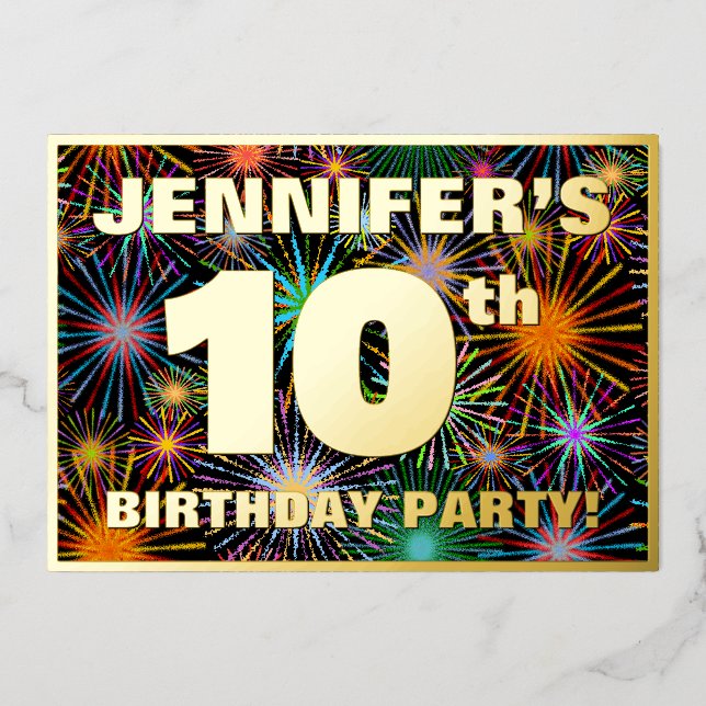 10th Birthday Party — Fun, Colourful Fireworks Loo (Front)