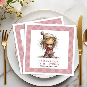 10th Birthday Party Girl Quirky Humour Pink Napkin
