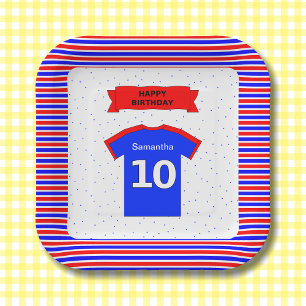 10th birthday party girls boys add name square paper plate