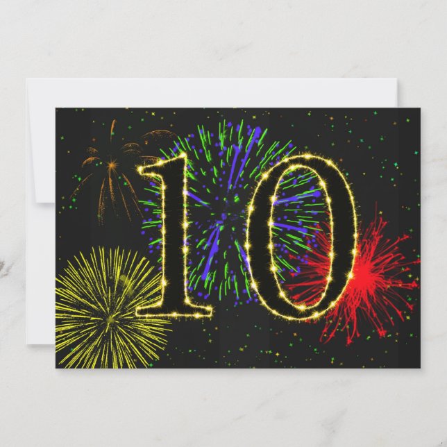 10th birthday party invitate invitation (Front)