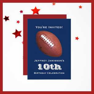 10th Birthday Party Invitation, Football Invitation