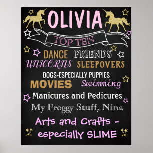 10th Birthday Party Unicorn chalkboard sign