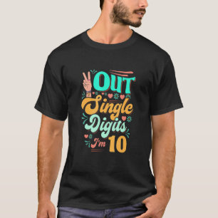 10th Birthday Peace Out Single Digits I'm10 Years T-Shirt