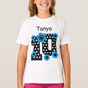 10th Birthday Polka Dots Custom Name V06B T-Shirt