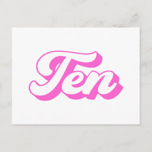 10th Birthday Retro Girl Holiday Postcard